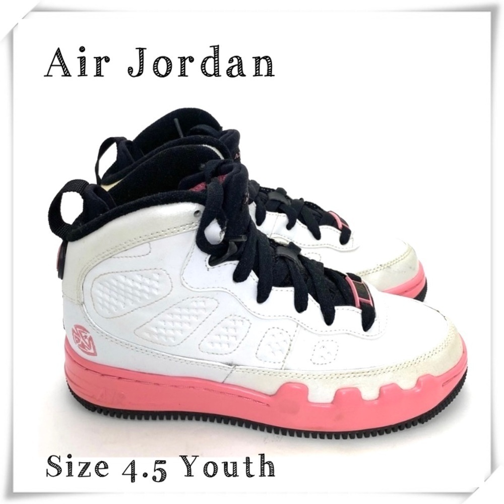 AIR Jordan Force IX (AJF 9) GS Dear Mama Sneaker White with Pink Size 4.5 Youth